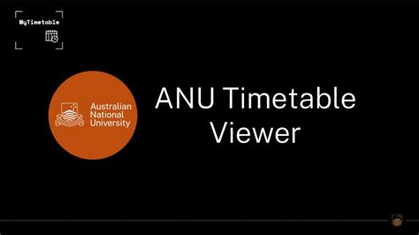 anu timetable